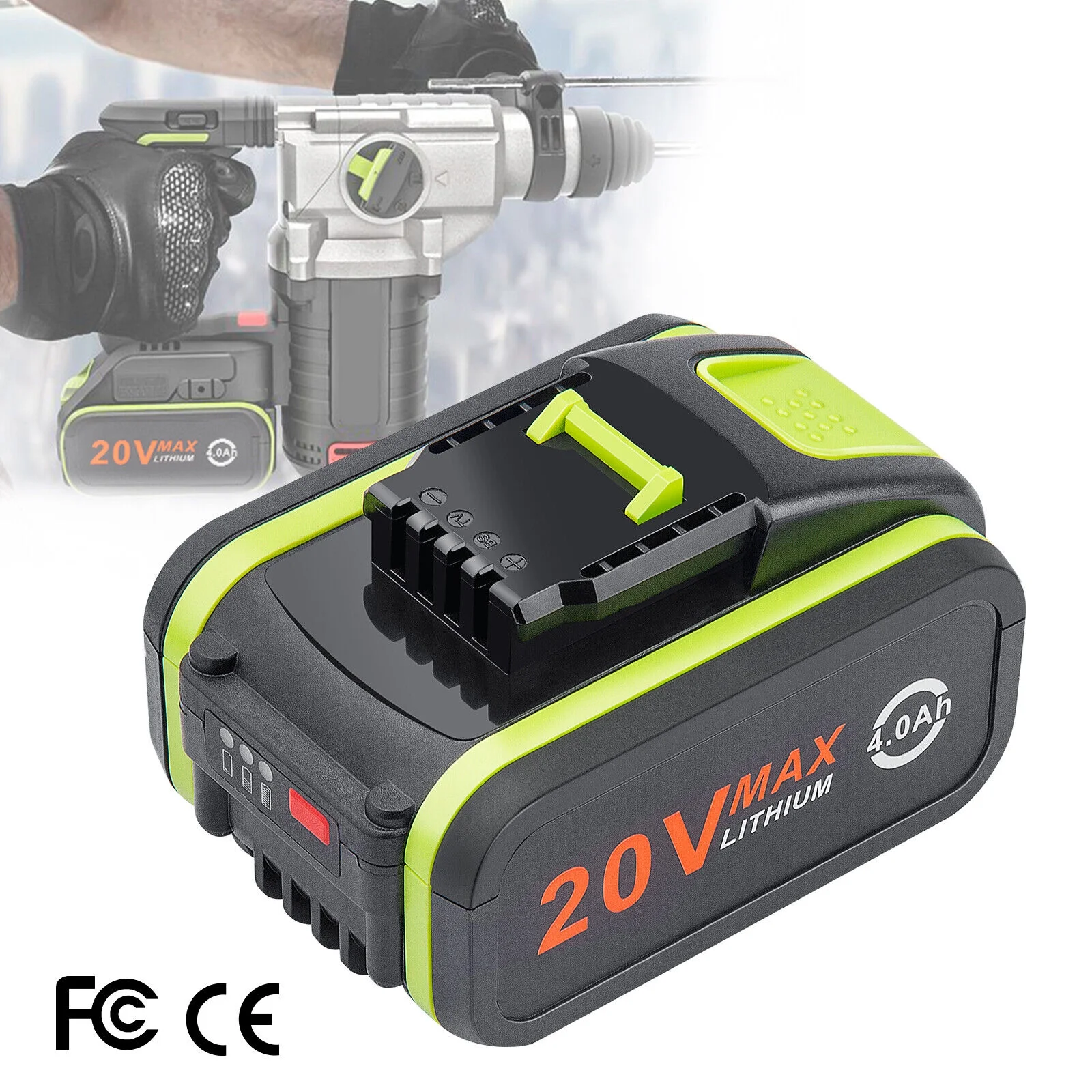 1.4*0Ah Battery 20V 4.0Ah 6.0AH Li-ion Battery for Worx WA3551 WA3551.1 WA3553.2 WX386 WX390