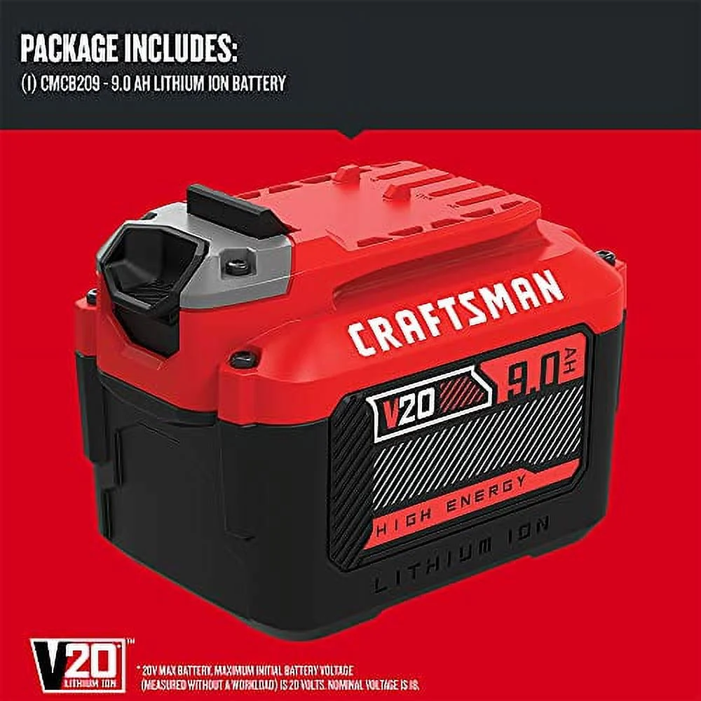 Craftsman  V20  20 volt 9 Ah Lithium-Ion  High Capacity  Battery  1 pc. - Case Of: 1;