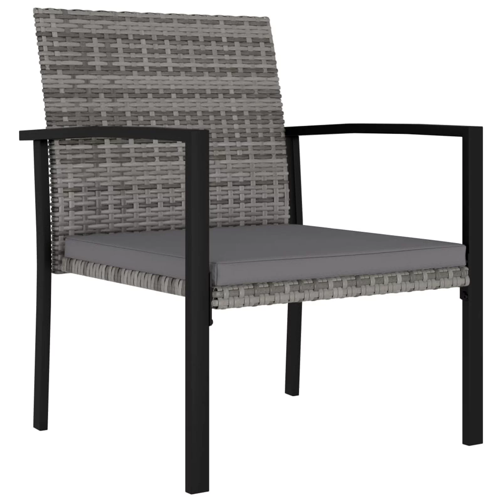 Tomshoo 5 Piece Patio Dining Set Poly Rattan Gray