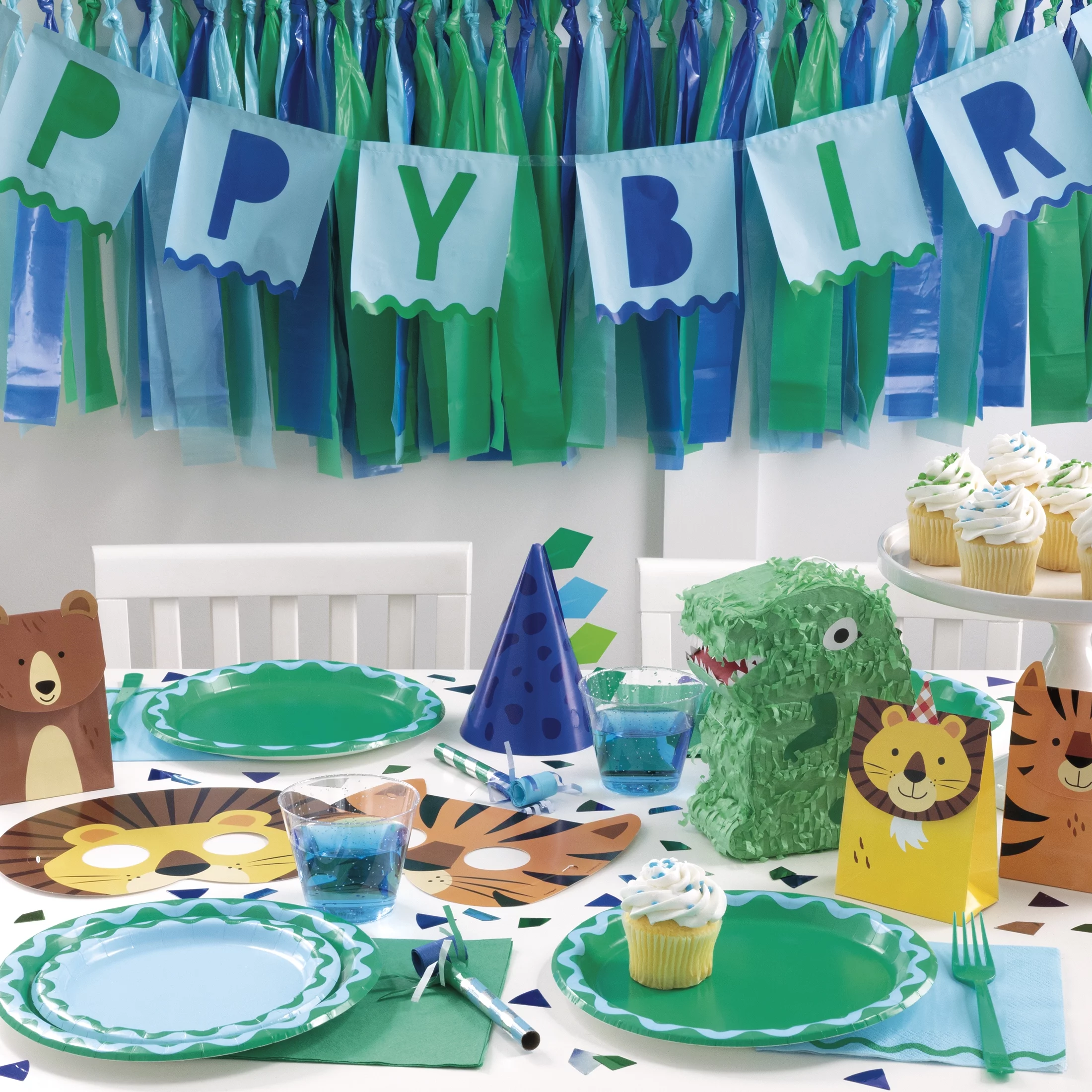 Way to Celebrate! Blue & Green Party Blowers, 6ct