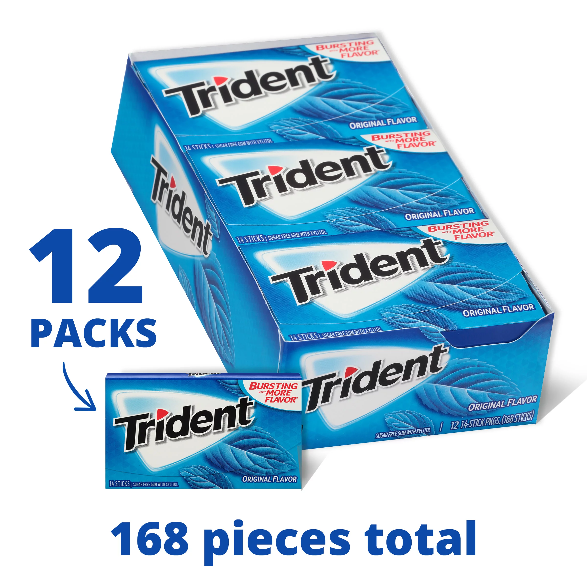 Trident Chewing Gum Original 14 Piece/Pack 12 Pk/Bx (AMC61205) 2051060