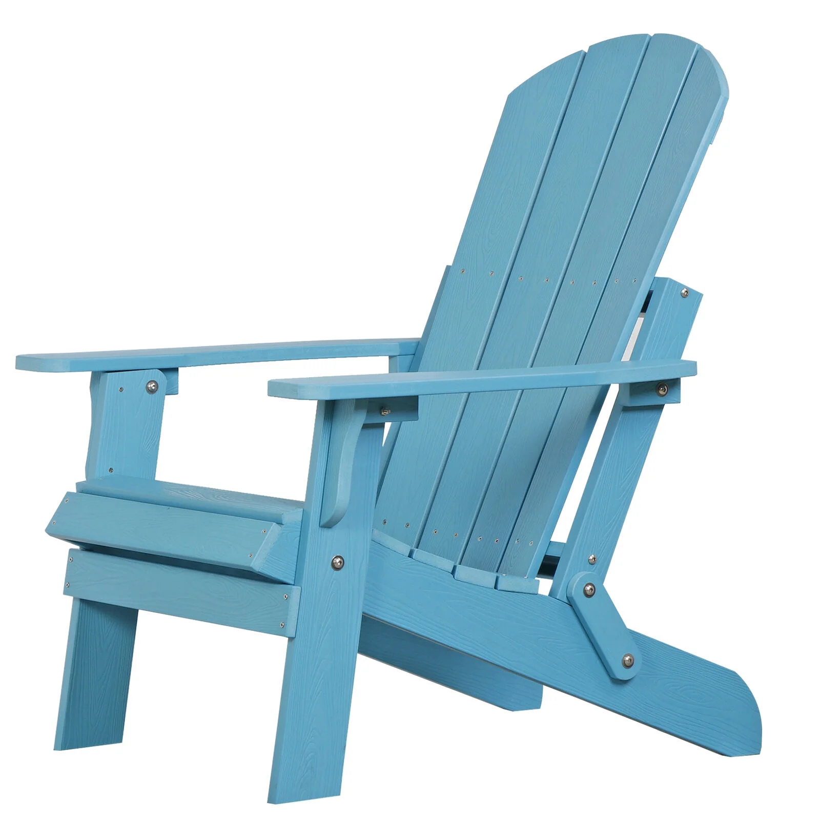Folding Adirondack Chair Poly Patio Chair Fire Pit Chair Weather Resistant Blue