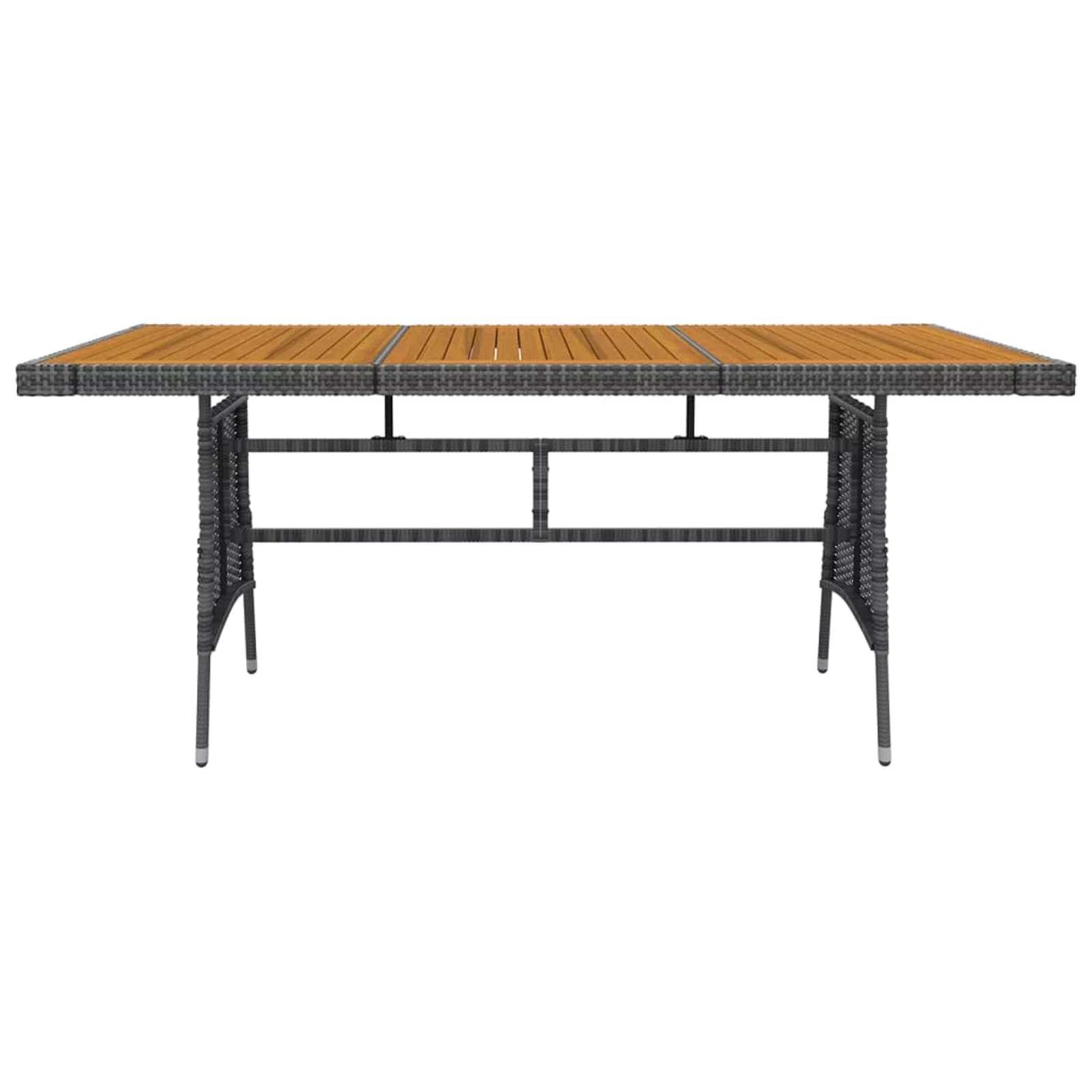 walmeck 7 Piece Patio Dining Set Poly Rattan Gray