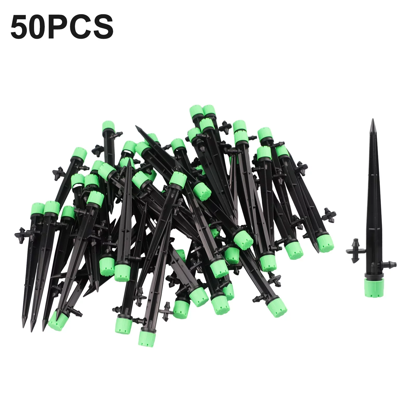 50 pcs/set Micro Bubbler Drip Irrigation Adjustable Emitter Stake Water Dripper