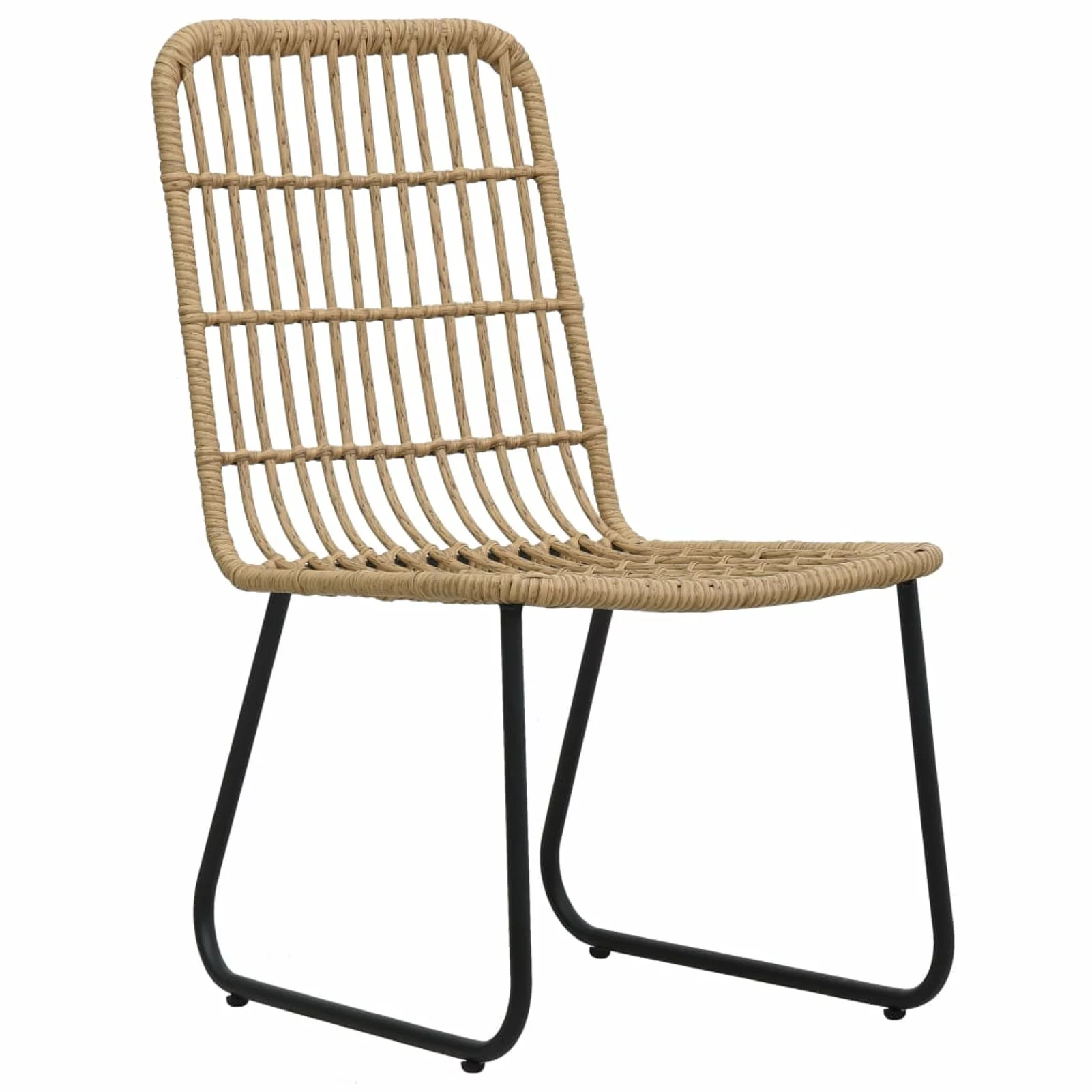Dcenta Patio Chairs 2 pcs Poly Rattan Oak