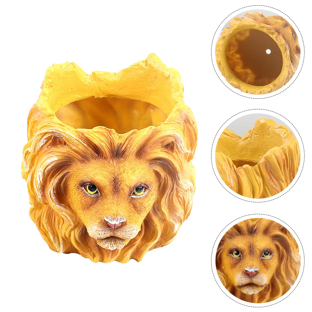 Gongxipen Lion Resin Plant Pot Creative Planter Flower Pot Pretty Succulent Planter
