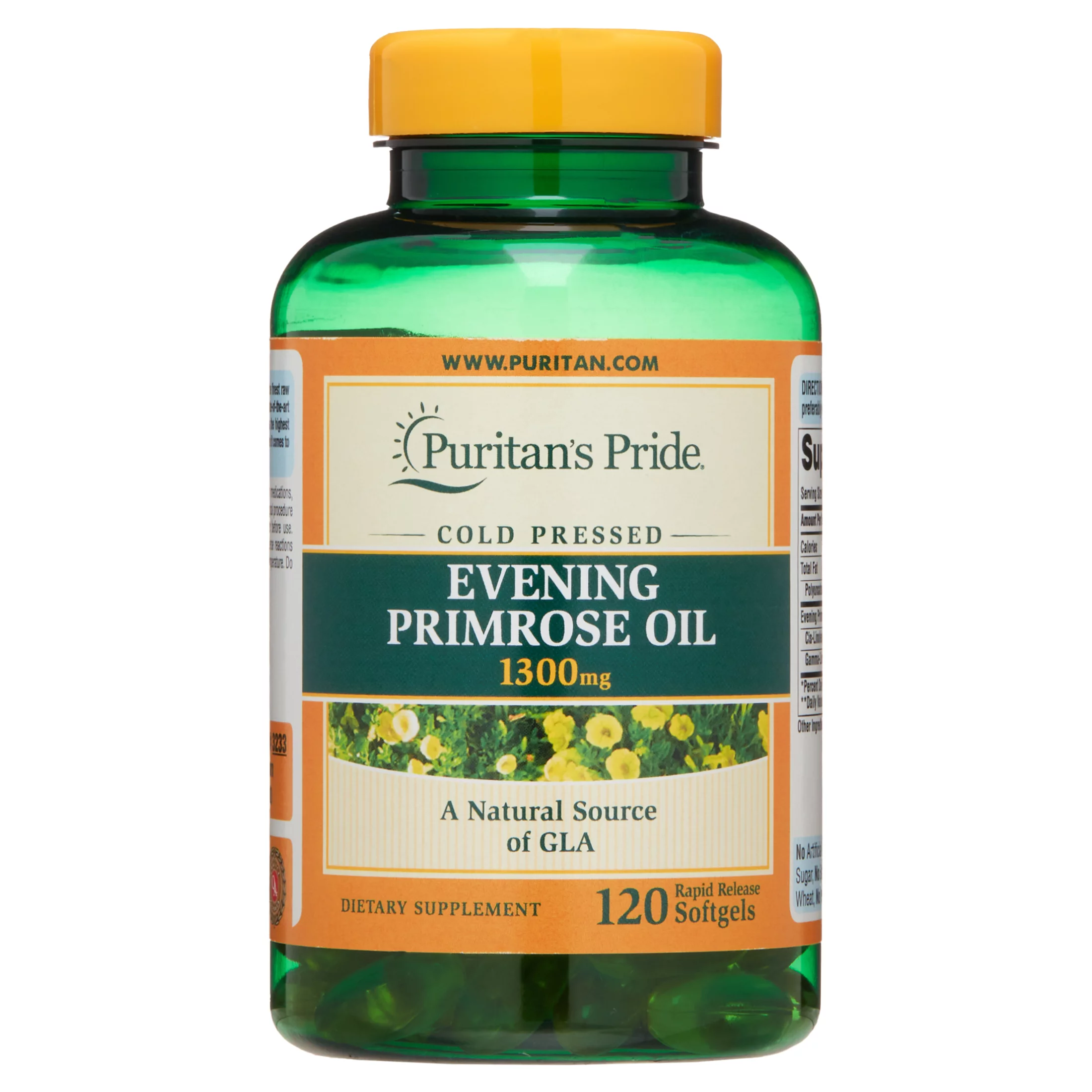 Puritan's Pride Evening Primrose Oil 1300 mg with GLA-120 Softgels