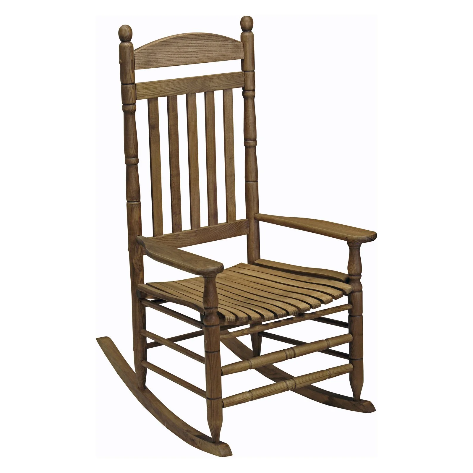 Hinkle Riverside Round Post Slat Back Wood Patio Rocking Chair