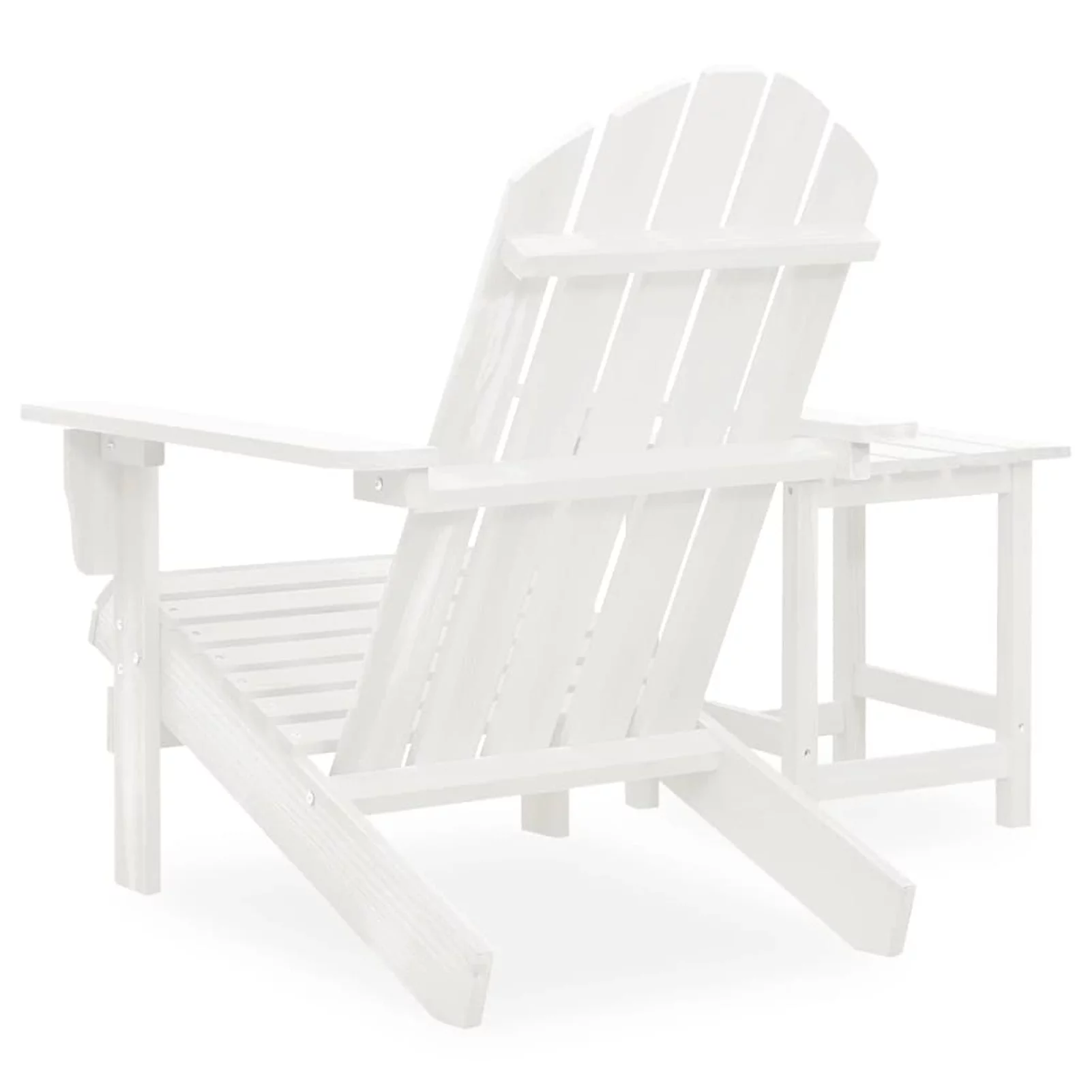 Tomshoo Patio Adirondack Chair with Table Solid Fir Wood White