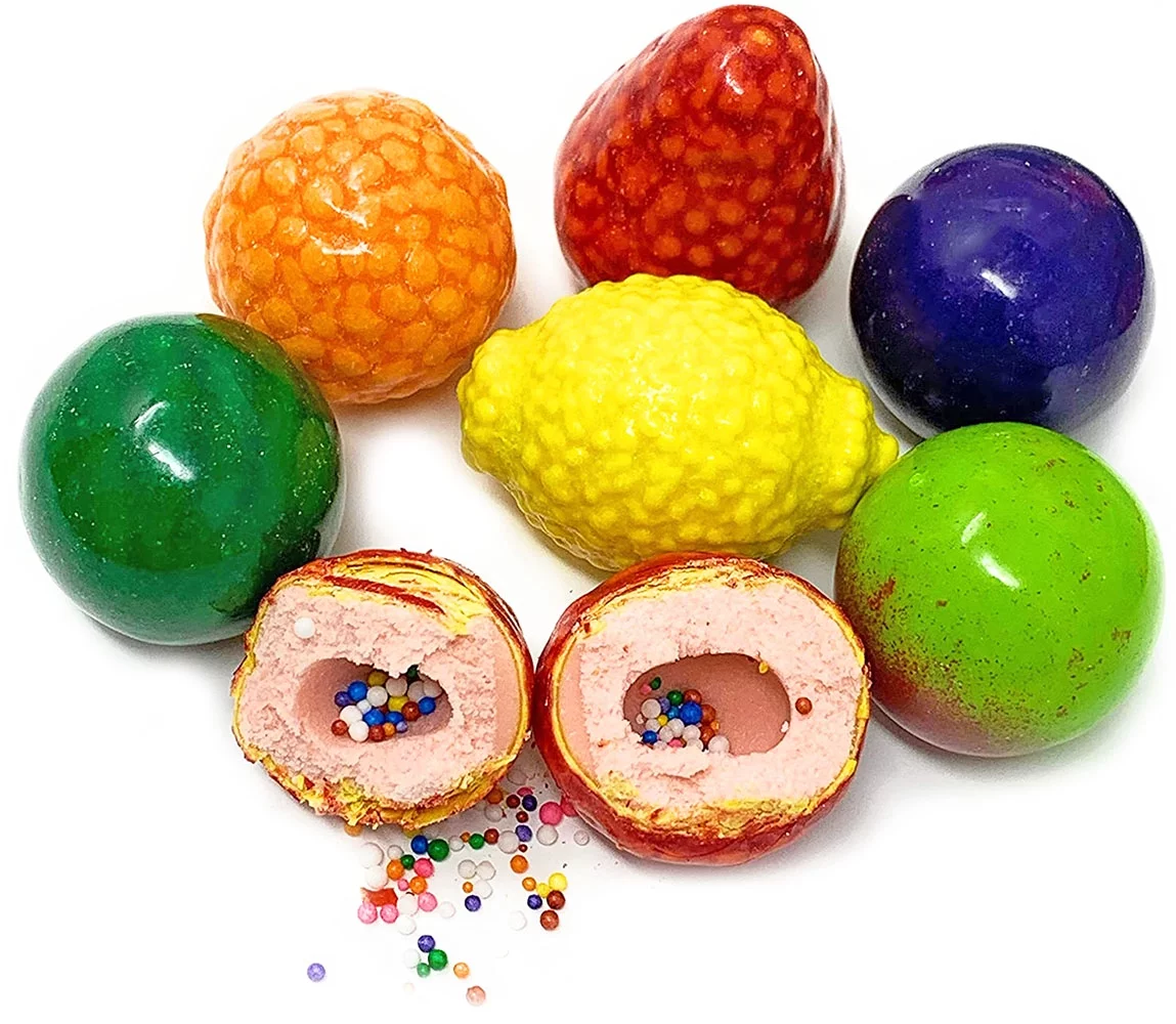 SweetGourmet Seedling Fruits Gum Gumballs | Filled Dubble Bubble | 1.5 Pounds