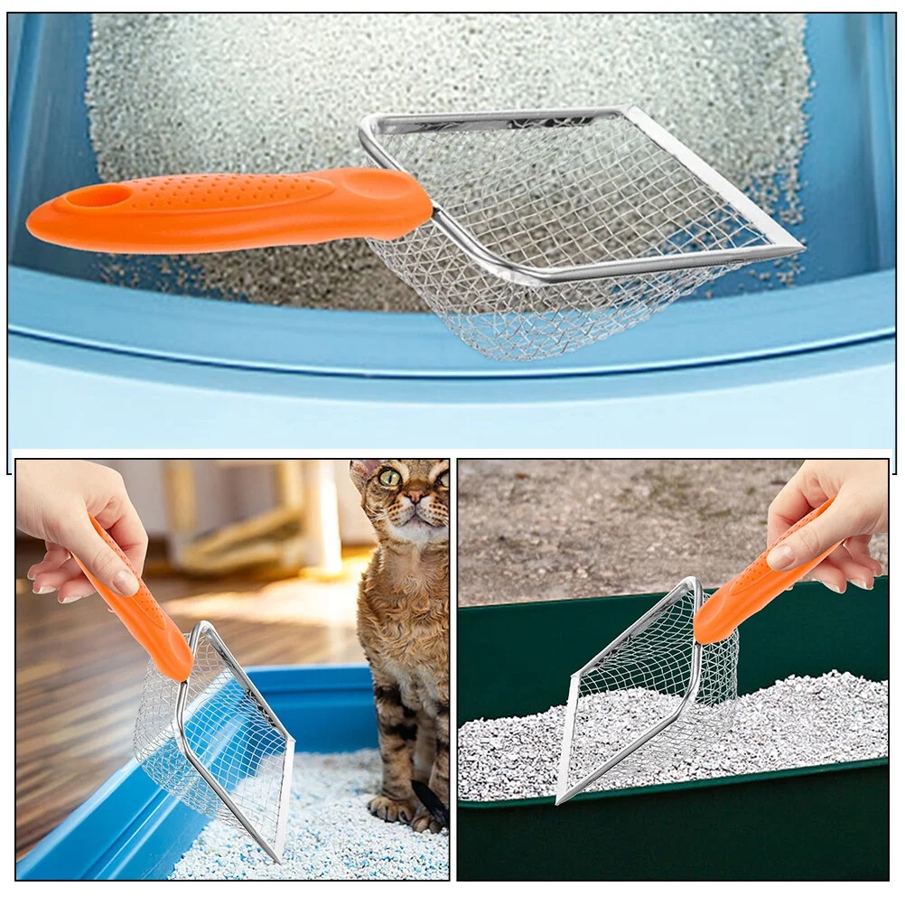 Jibingyi Pet Cat Litter Scoop Deep Shovel Poop Lifter Stainless Steel Pet Litter Scoop Sifter