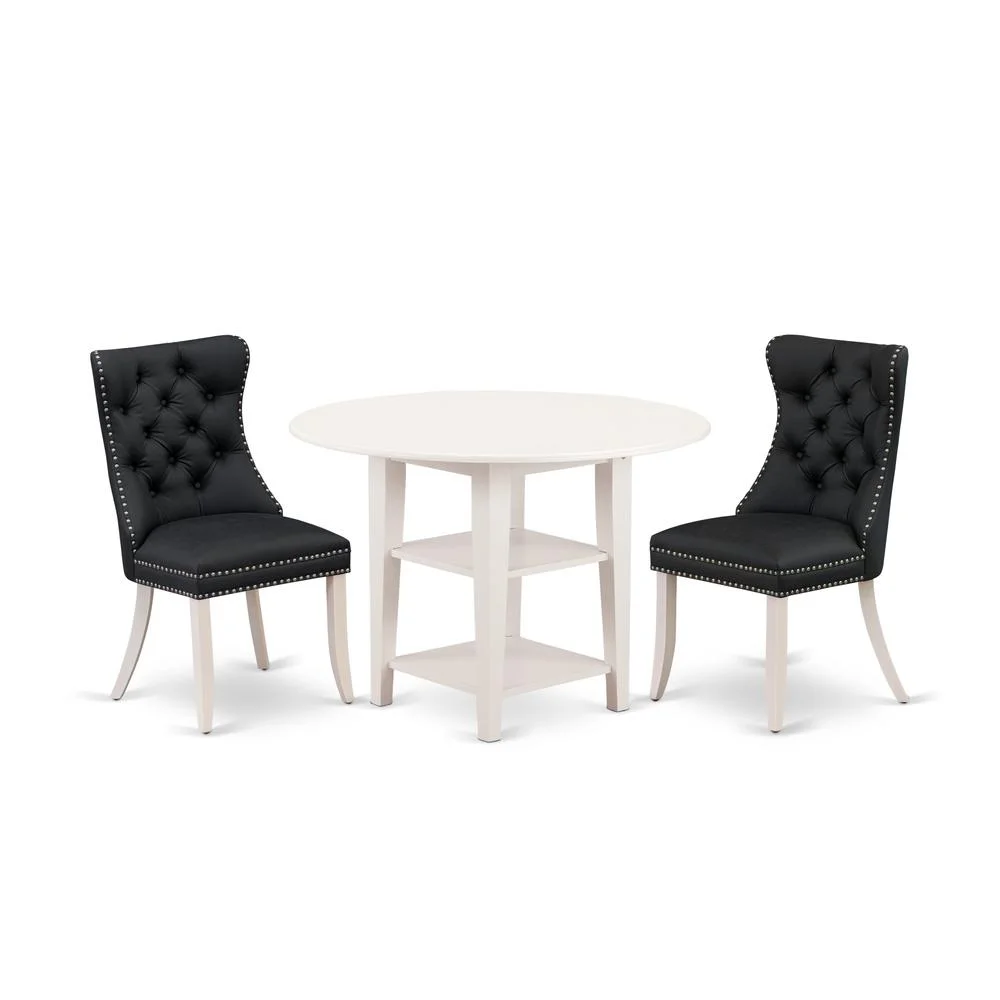 East West Furniture 3-Piece Kitchen Table Set