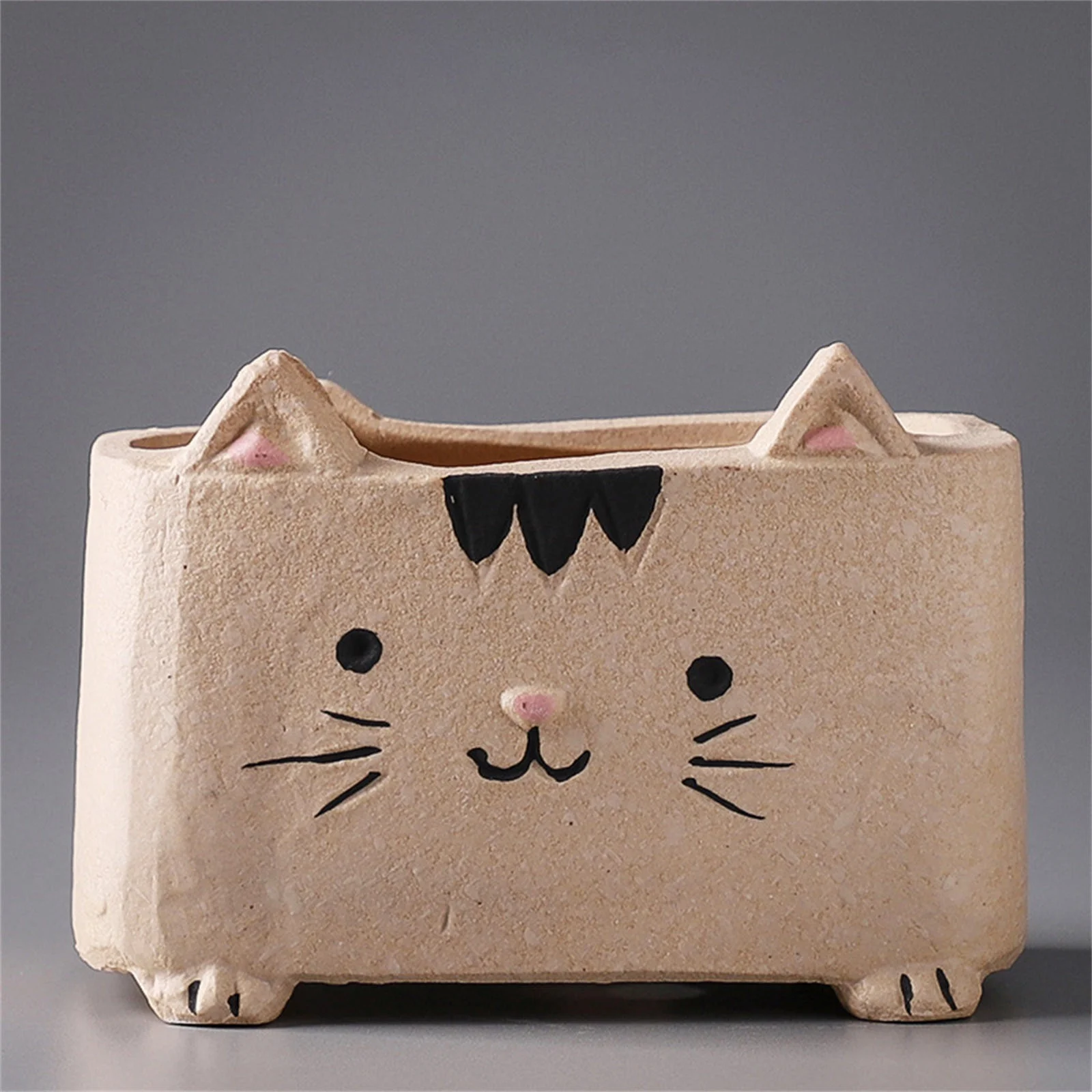 Christmas Ornament Bulbs Cute Farm Ceramic Cartoon Flowerpot 1PC Simple And Cartoon Fleshy Flowerpot Gardening Potted Fleshy Flowerpot Animal Flowerpot