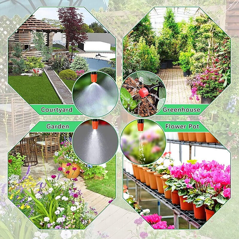 JahyShow 131FT 149X Plant Garden Drip Irrigation System Hose Spray Watering Sprinkler Kit