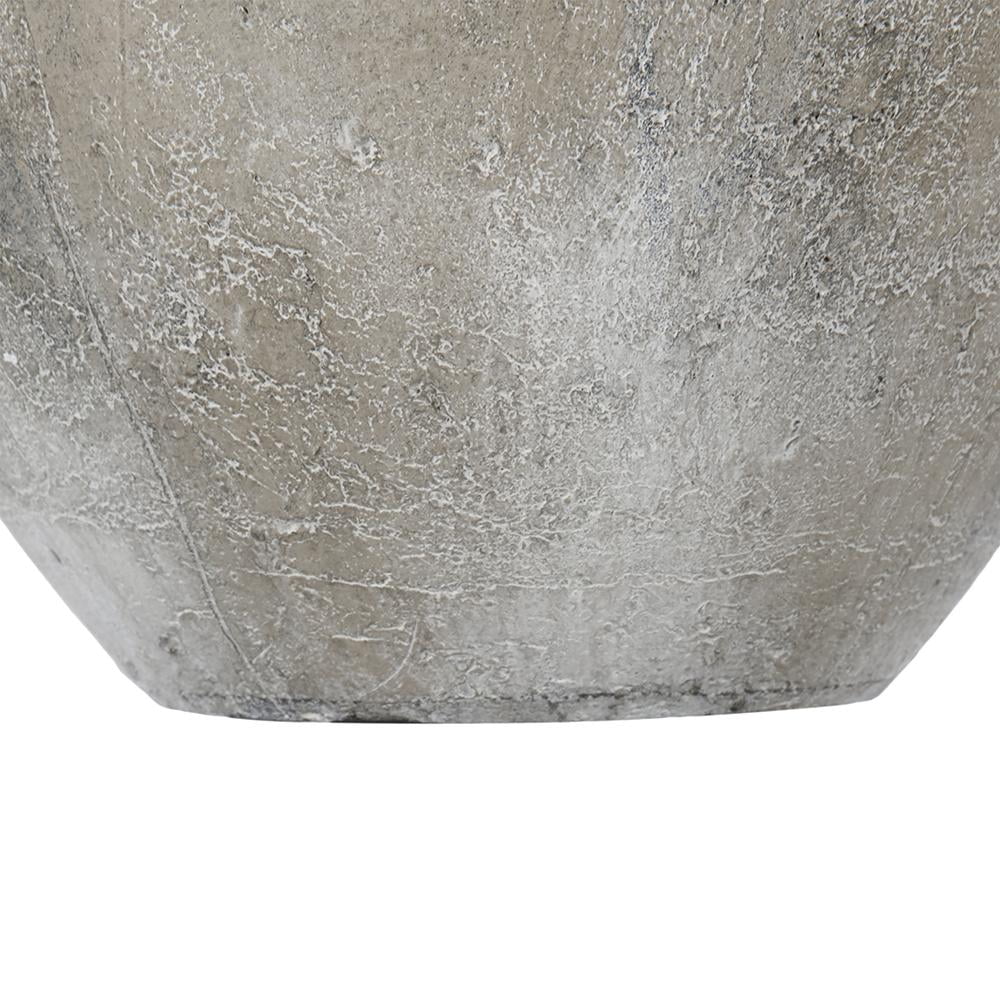 A&B Home Gray Round Terracotta Planter with Textured Swirl Pattern 8.3