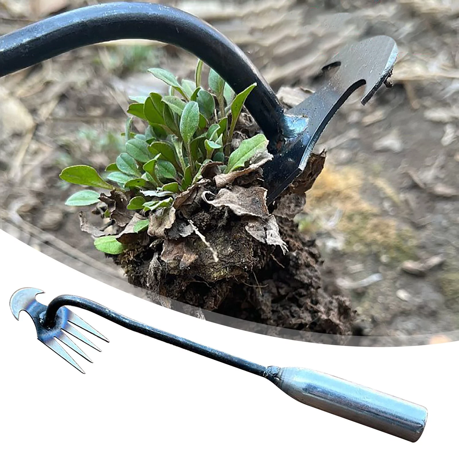 Hoe Weeding Artifact Rooting Weeding Tools Gardening Weeding Rake Steel Farm Tools Small Hoe Loose Soil Digging Wild Vegetables