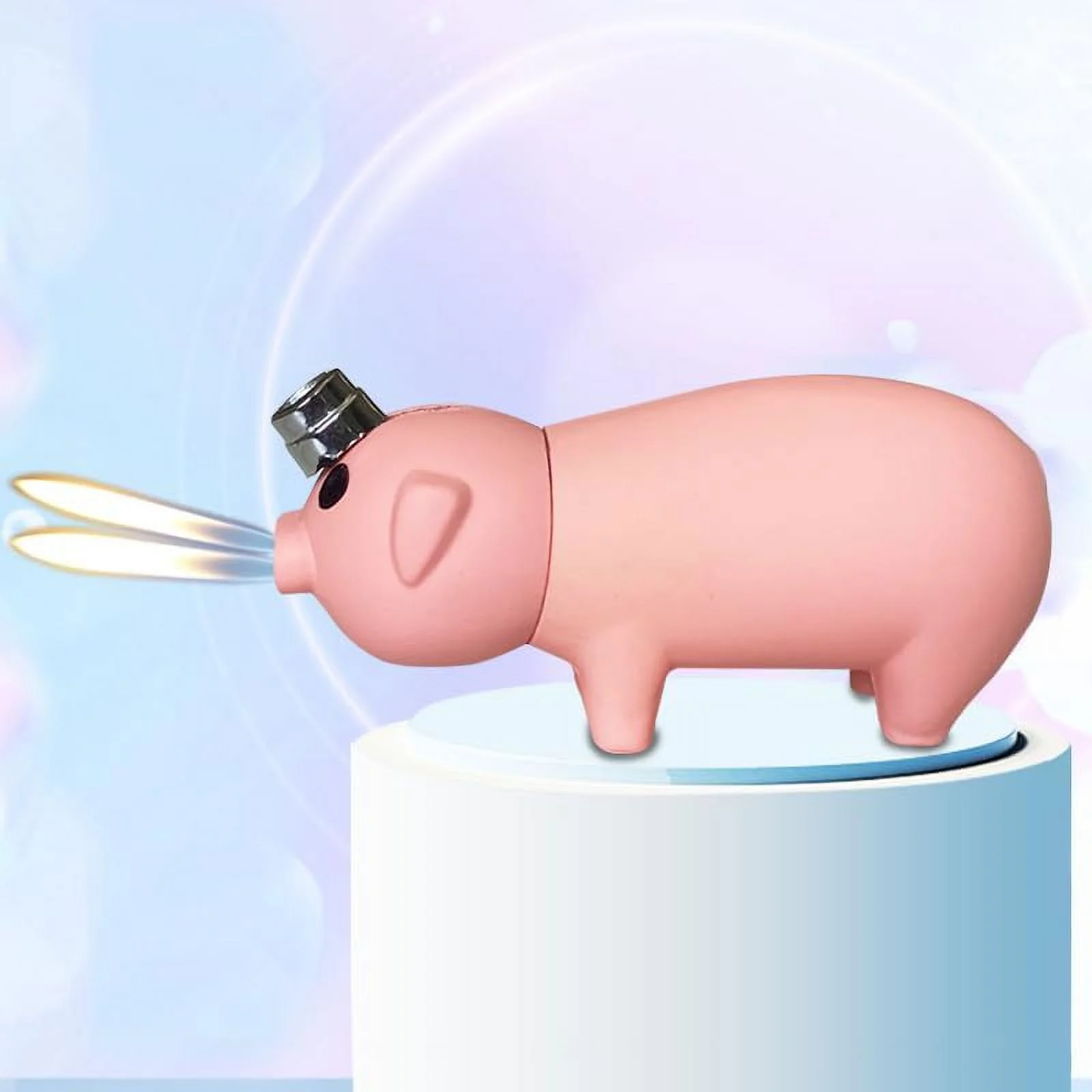Jet Torch Lighters, Cartoon Pink Pig Double Flame Lighter,Cool Butane Windproof Lighter,with for Candle Camping Grill BBQ Kitchen (Butane Not Included),Gift for Woman,Candles Lighter