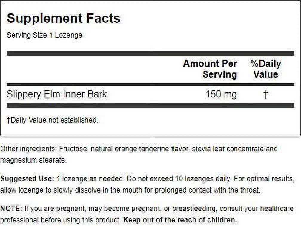 Planetary Herbals Slippery Elm Lozenges - Tangerine 150 mg 24 Loz