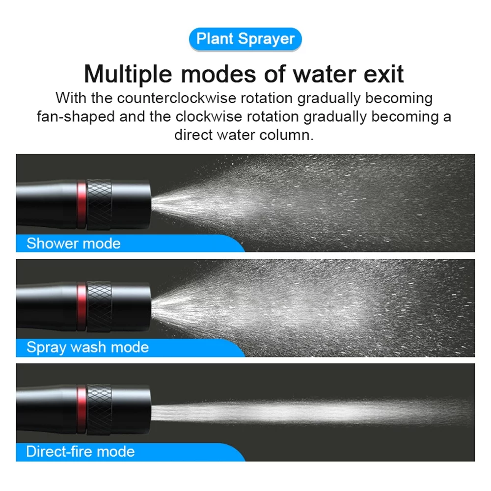 Aibecy Alloy High-pressure Agricultural Car Wash Tool Garden Irrigation Sprinkler Three Watering Modes Adjustable Plant Sprayer