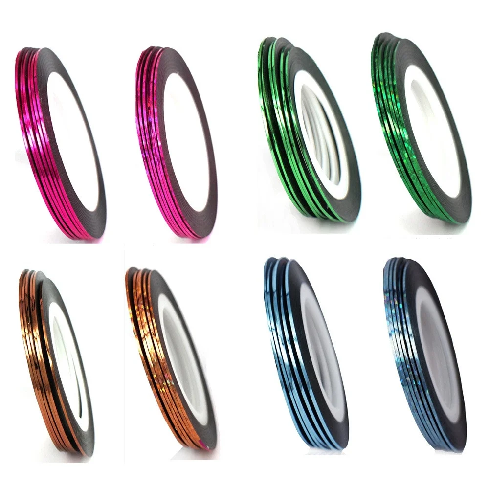 XZZjjl 4th of the July Nails Kit Gel Set With Drill 43Pcs Mixed Colors Rolls Striping Tape Line Diy Nail Art Tips Decoration Sticker