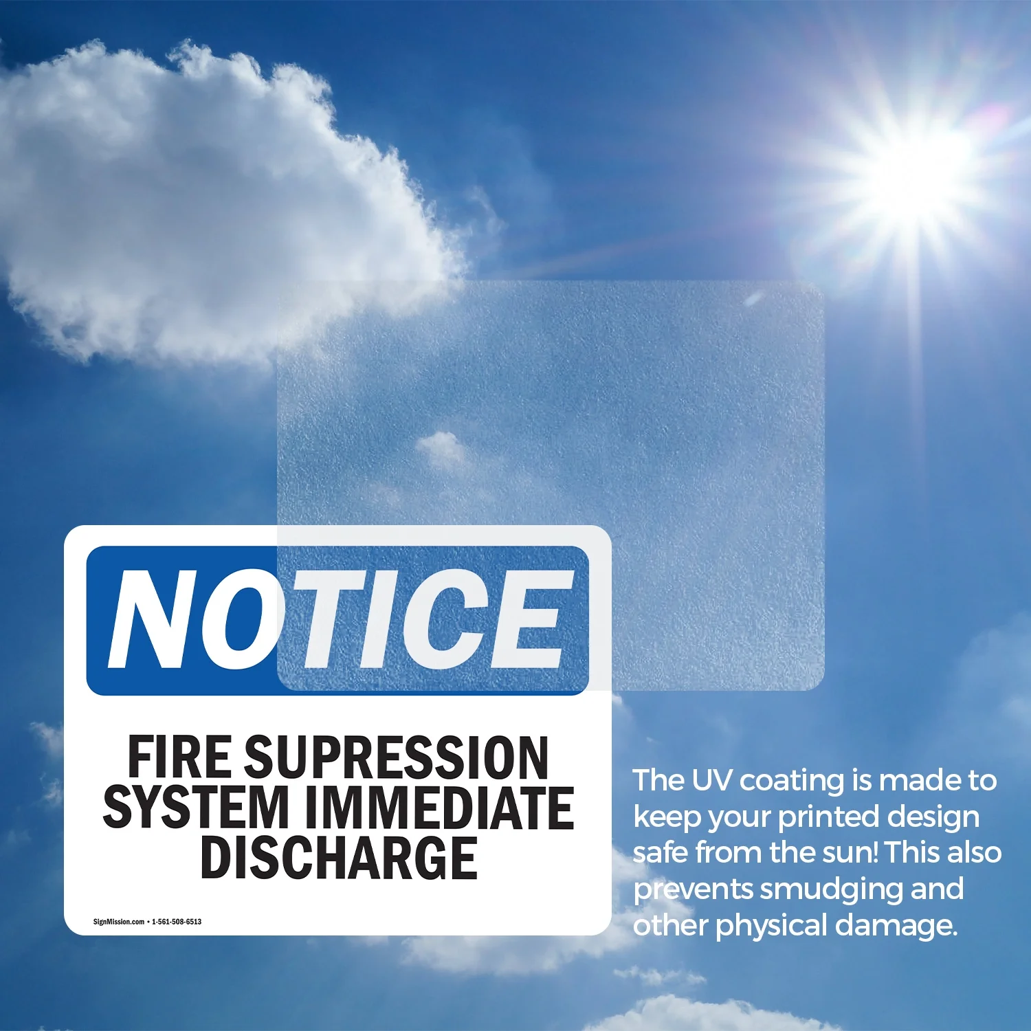 (2 Pack) Fire Suppression System Immediate Discharge OSHA Notice Sign