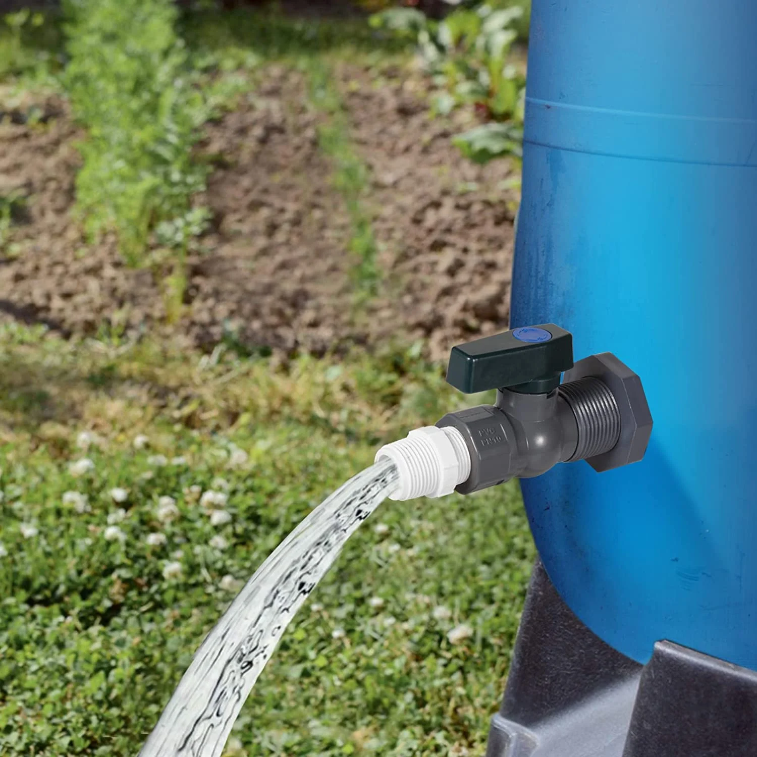 Rain Barrel Spout Kit, Bucket PVC Garden Diverter Kit with Bulkhead Fitting, Hose Faucet Adapter and Threaded Sealing Tape