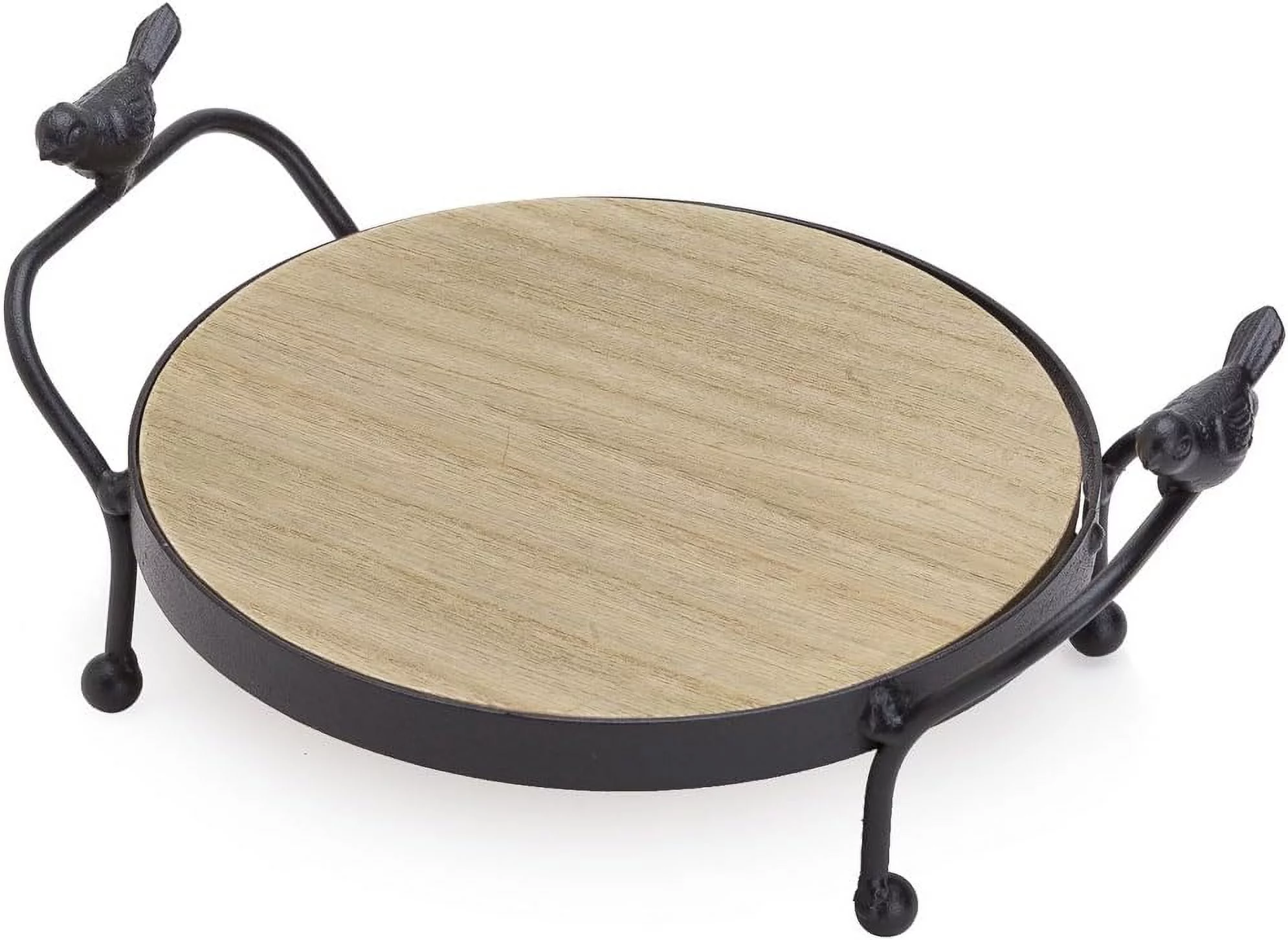 Metal  Wooden Potted Plant St Rust Proof Iron Art Flower Pot Holder Rack Steel Short Planter Supports Trivet Floor Garden Pots Containers Wooden Vase Fishbowl St (10 Inch)