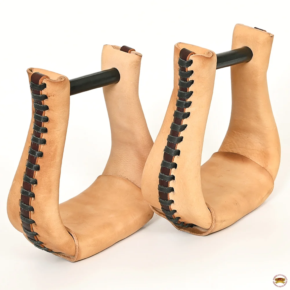 Hilason Western Saddle Bell Oil Leather Horse Saddle Stirrups Neck 3 In