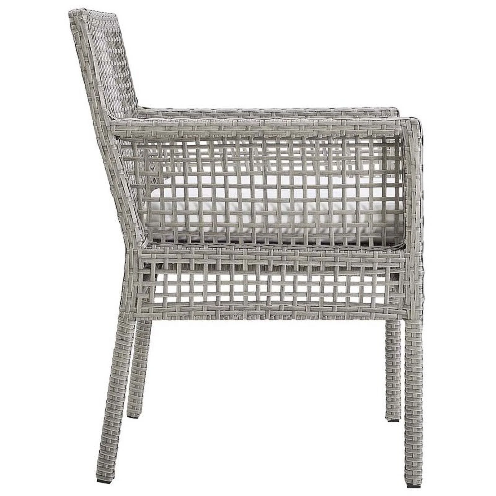 Pemberly Row  Patio Dining Arm Chair in Gray and White
