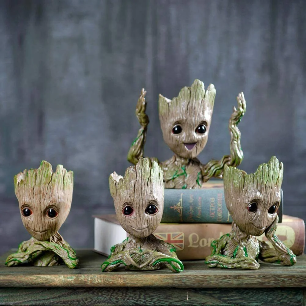 Cute Baby Groot Succulent Planter Unique Indoor Decor Flower Pot (Set of 4) NEW