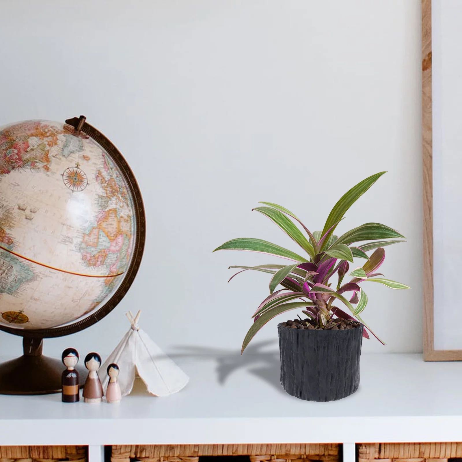 Tree Planter Flowerpot Containers Stump House Orchid Dining Table Plastic 4 Pcs