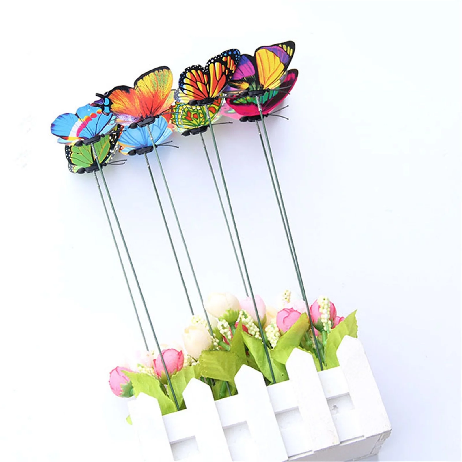 50pcs Butterfly Stakes Outdoor Yard Planter Flower Pot Bed Garden Decor Butterflies Decorations,Fairy Garden Accessories Gardening Gifts