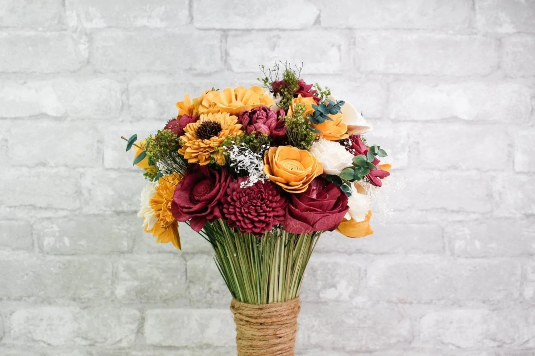 Raw Sola Wood Flowers - Centerpiece/Vase/Pot/Bouquet Fillers - -Baby's Breath (White)