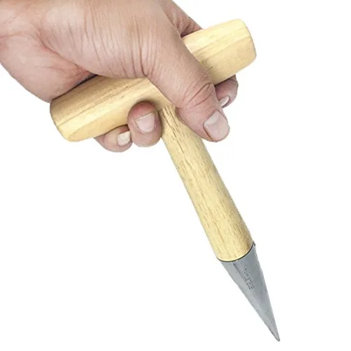Novo Stainless Steel Hole-Dig Tool, 11-Inch Wood handle