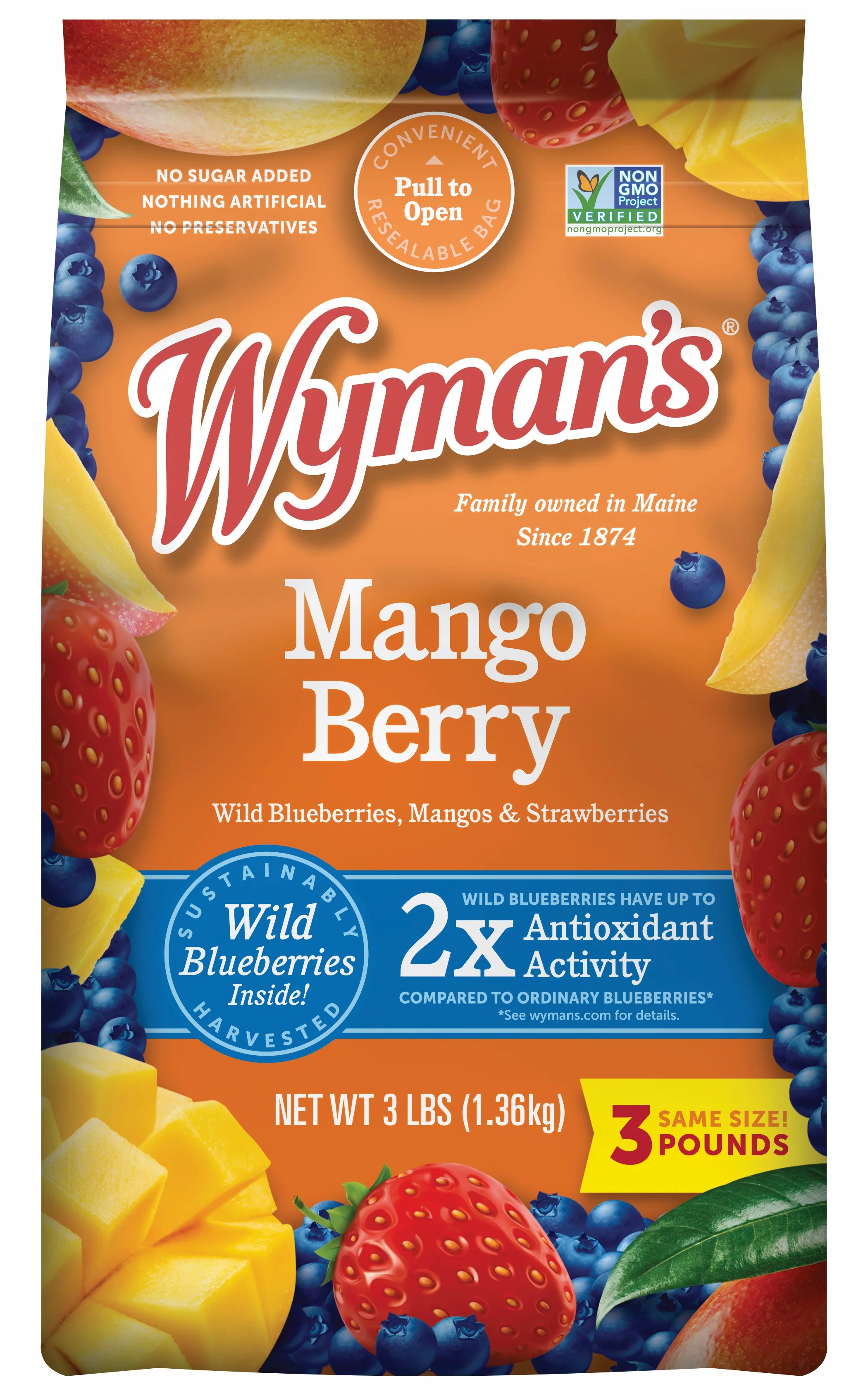 Wyman's Mango Berry, 1 - 48 oz Bag (Frozen)