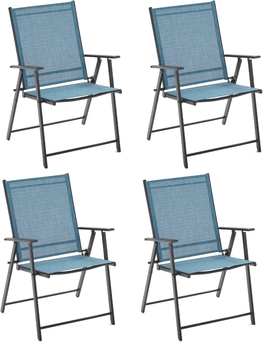 VICLLAX Patio Chairs Set of 4 Outdoor Patio Dining Chairs for Lawn Garden Deck Backyard Porch, Turquoise Blue