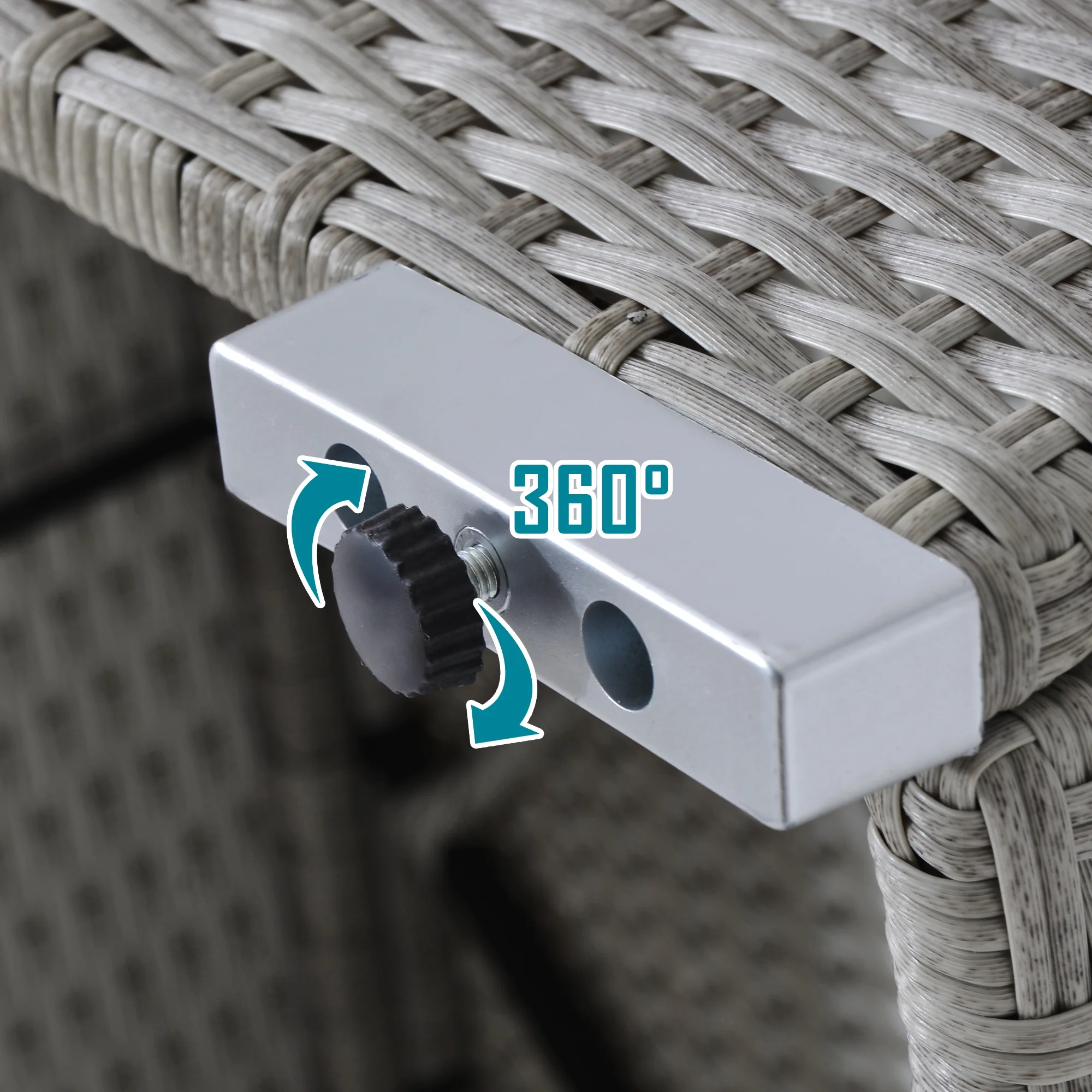 Dcenta  Garden Patio Furniture 2-Piece PE Rattan Wicker Sectional Cushioned Sofa Chair with Cushions