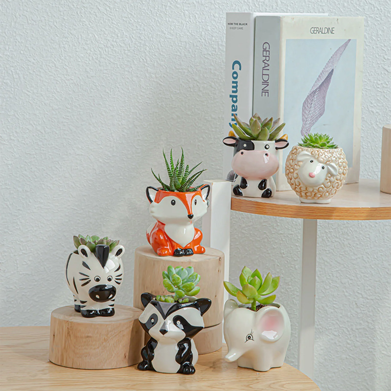 Ceramic Cartoon Flowerpot Simple And Cartoon Fleshy Flowerpot Gardening Potted Fleshy Flowerpot Animal Flowerpot