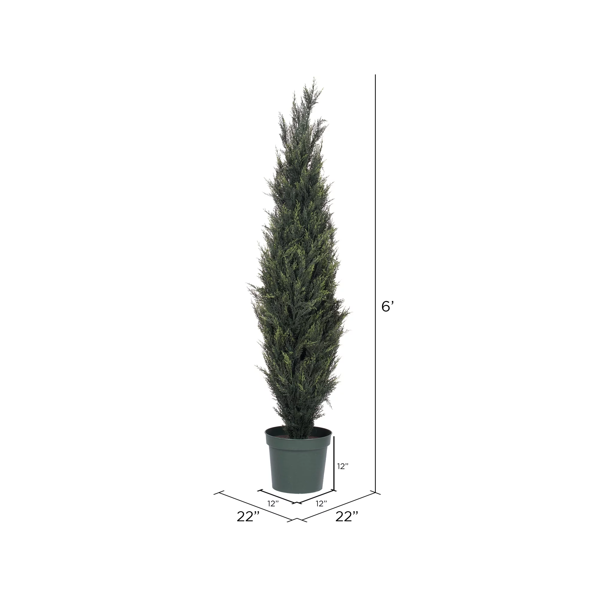 Vickerman 6' Artificial UV Resistant Pond Cypress Tree in Two Tone Green Pot.