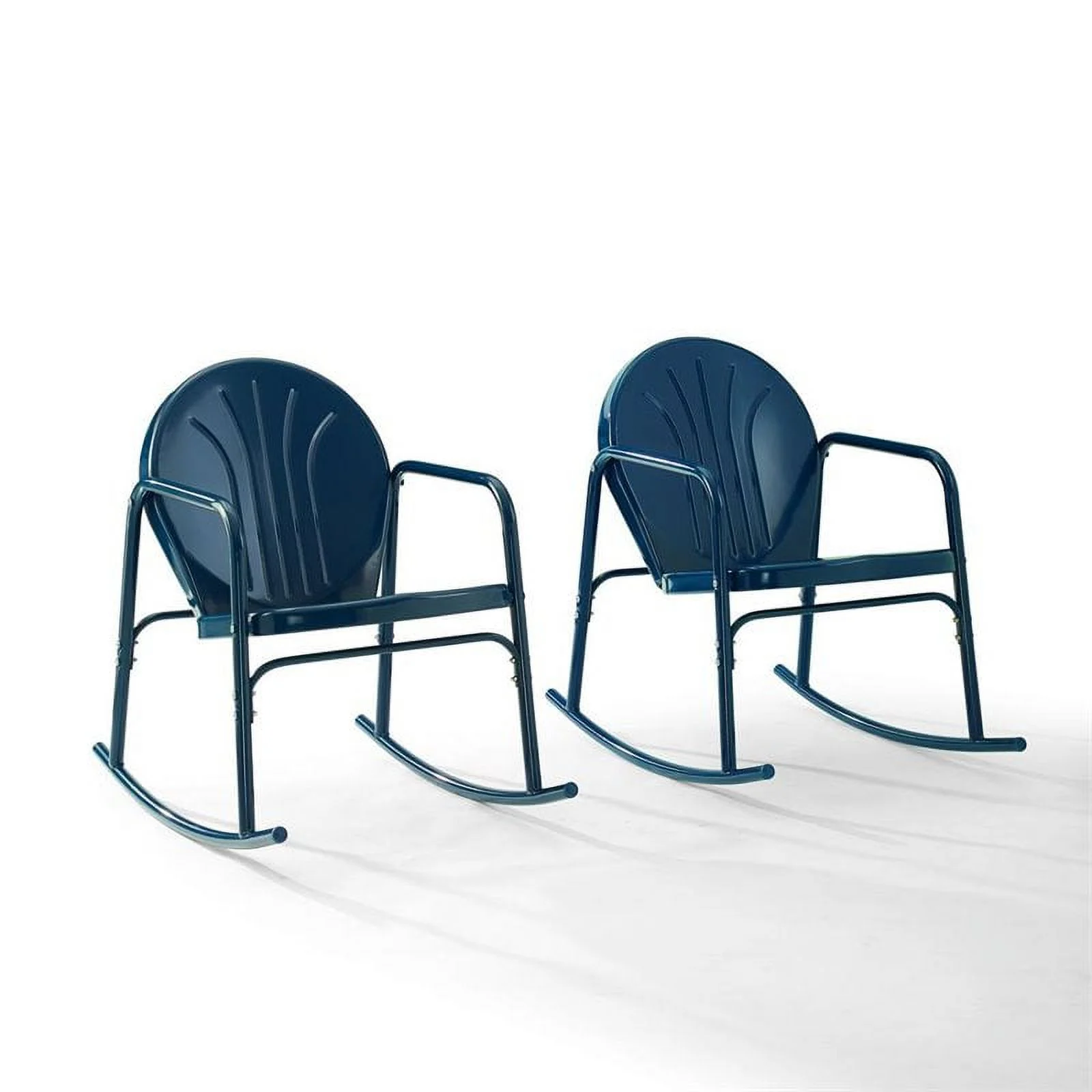 Afuera Living Steel Metal Rocking Chair in Navy Gloss (Set of 2)