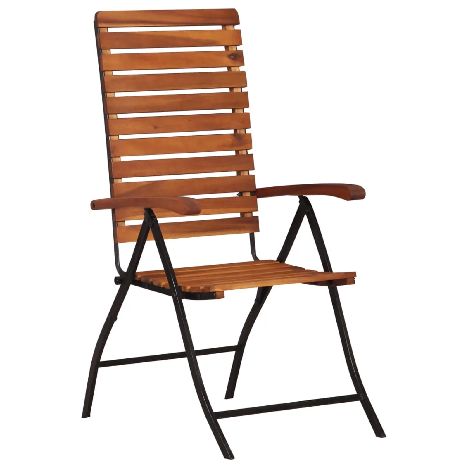 Walmeck 2 pcs Reclining Patio Chairs Solid Wood Acacia