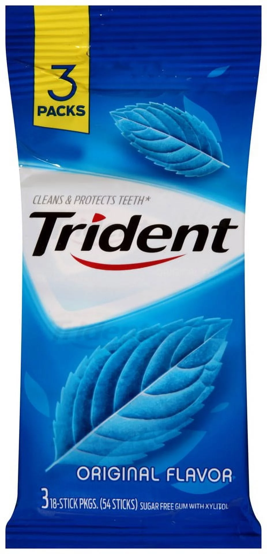 Trident Sugar-Free Original Flavor Gum, 18 Pieces, 3 Count