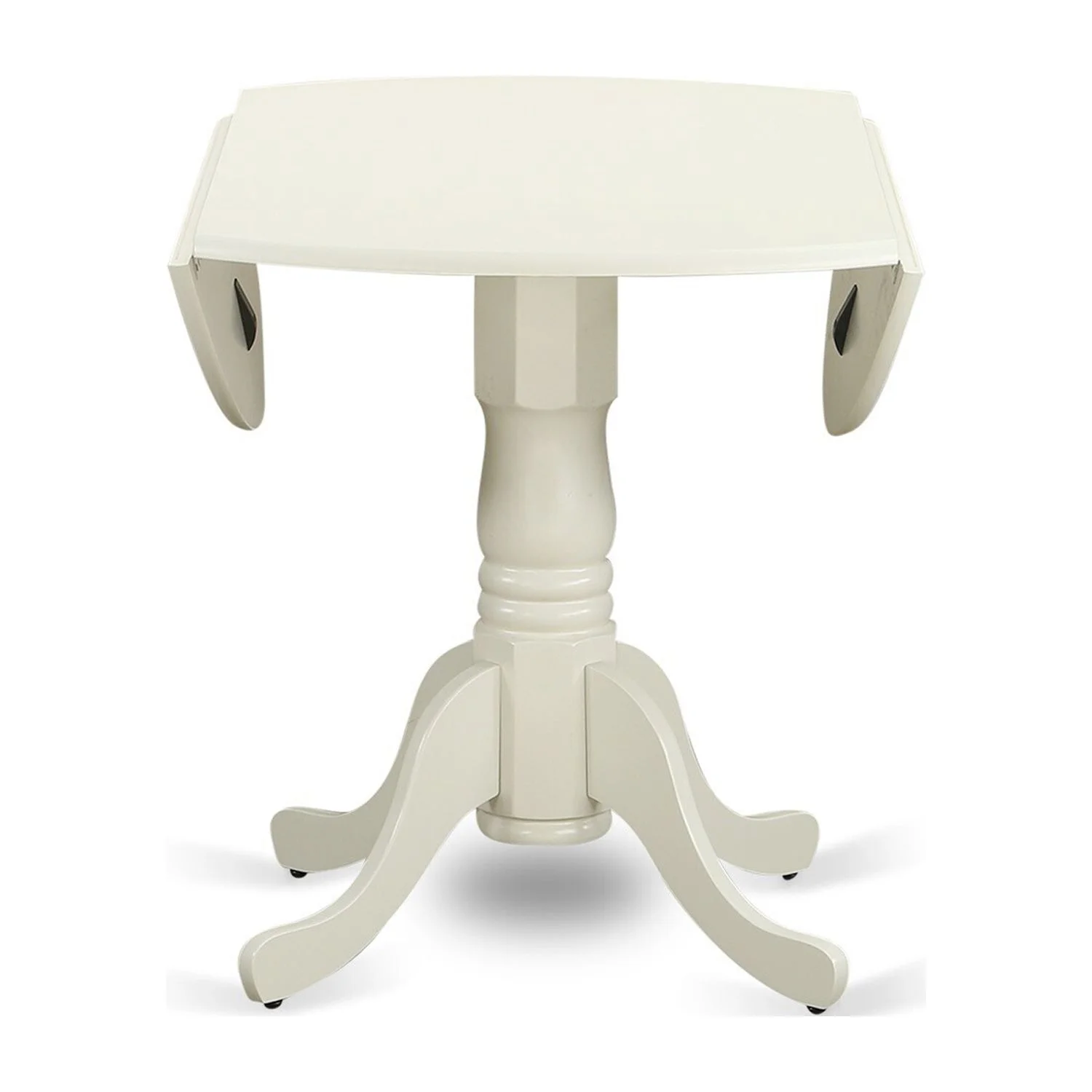 HomeStock Bohemian Bliss 5Pc Dinette Room Set 4 Dining Room Chairs With Wooden Seat And Slatted Chair Back Drop Leaves Dining Table Linen White Finish