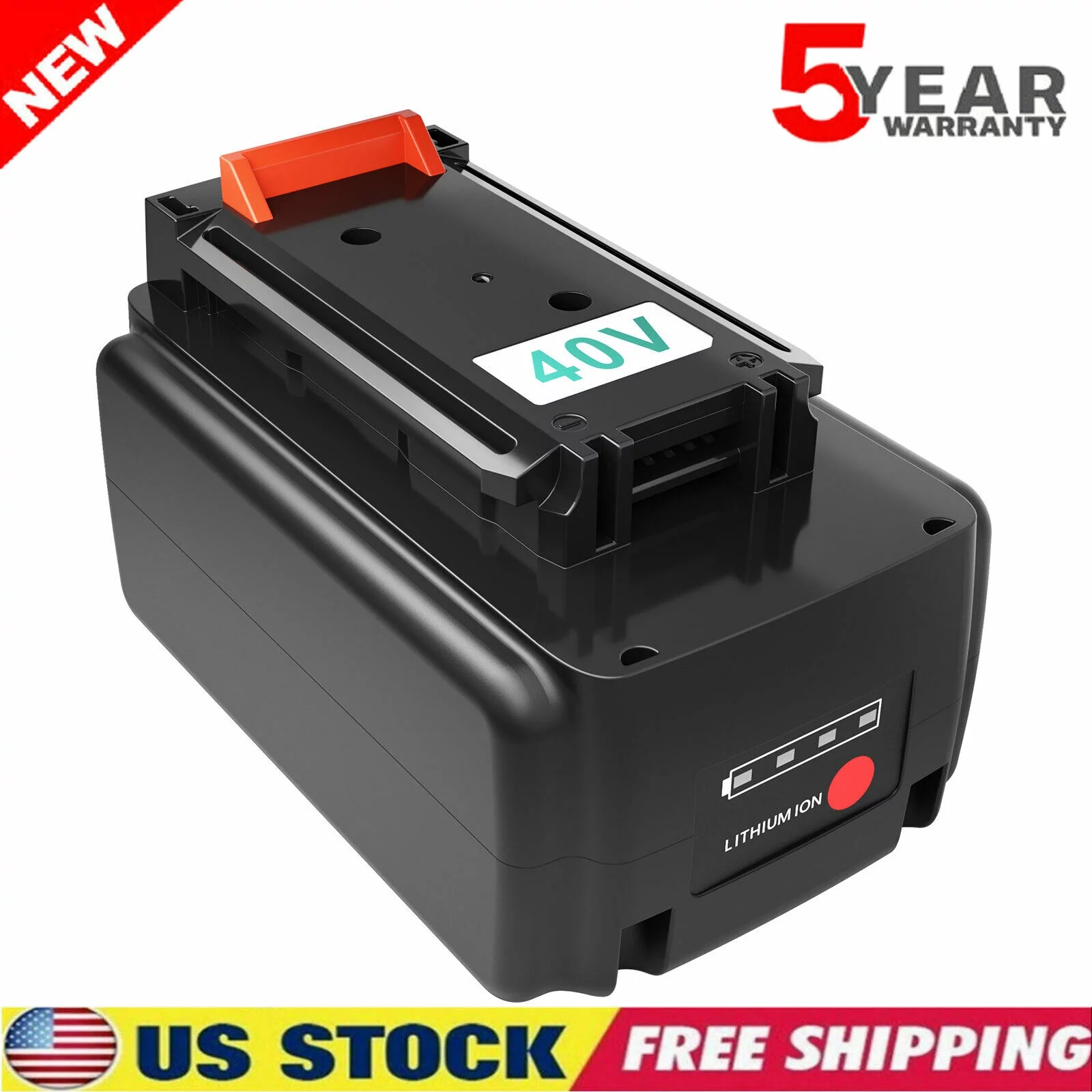3.0Ah Li-ion Battery For Black & Decker 40V LBX1540 LBX2040 LBX2540 LBXR36 LSW36