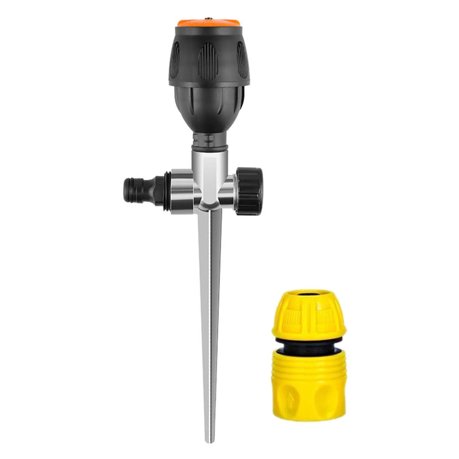 Sprinklers for Yard Garden Alloy Ground Insert 4 Points Medium Distance Sprinkler 360 Degree Automatic Rotating Sprinkler