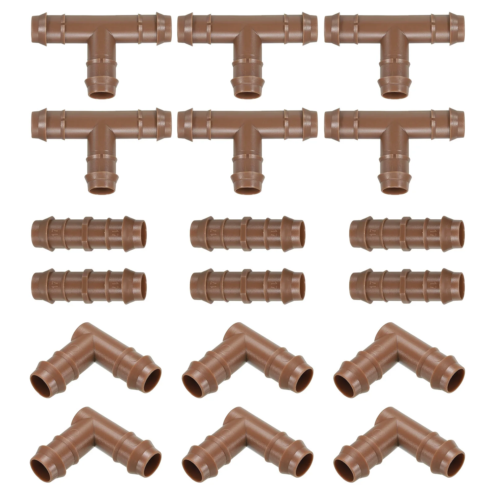 Uxcell Drip Irrigation Fittings Kit, 18 Pcs Drip Irrigation Parts Set Connectors