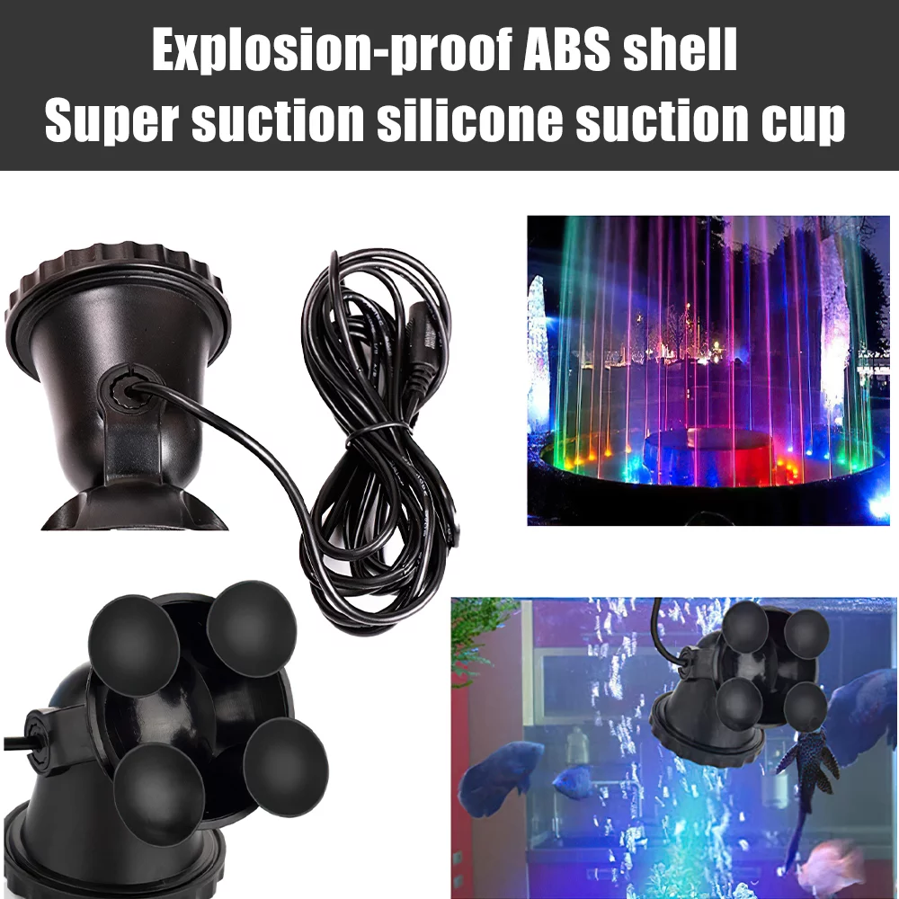 Submersible 36 LED RGB Pond Spot Lights Underwater Pool Fountain IP68+IR Remote