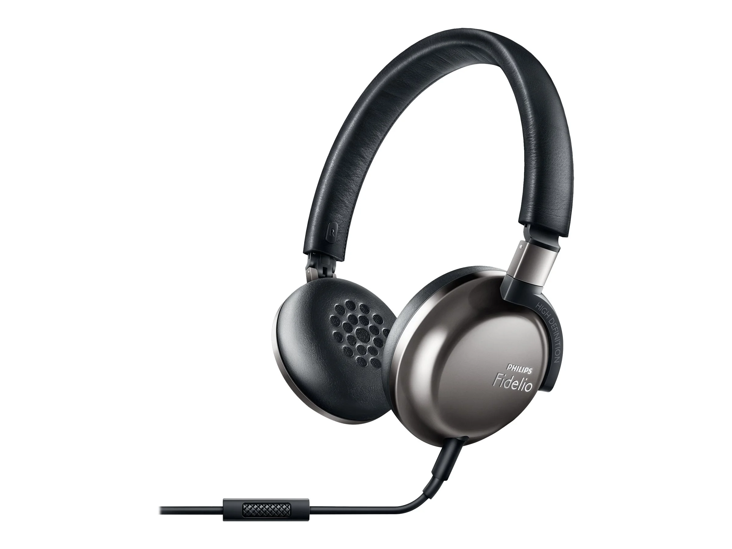 Philips Fidelio F1 - Headphones with mic - on-ear - wired - 3.5 mm jack - noise isolating - black