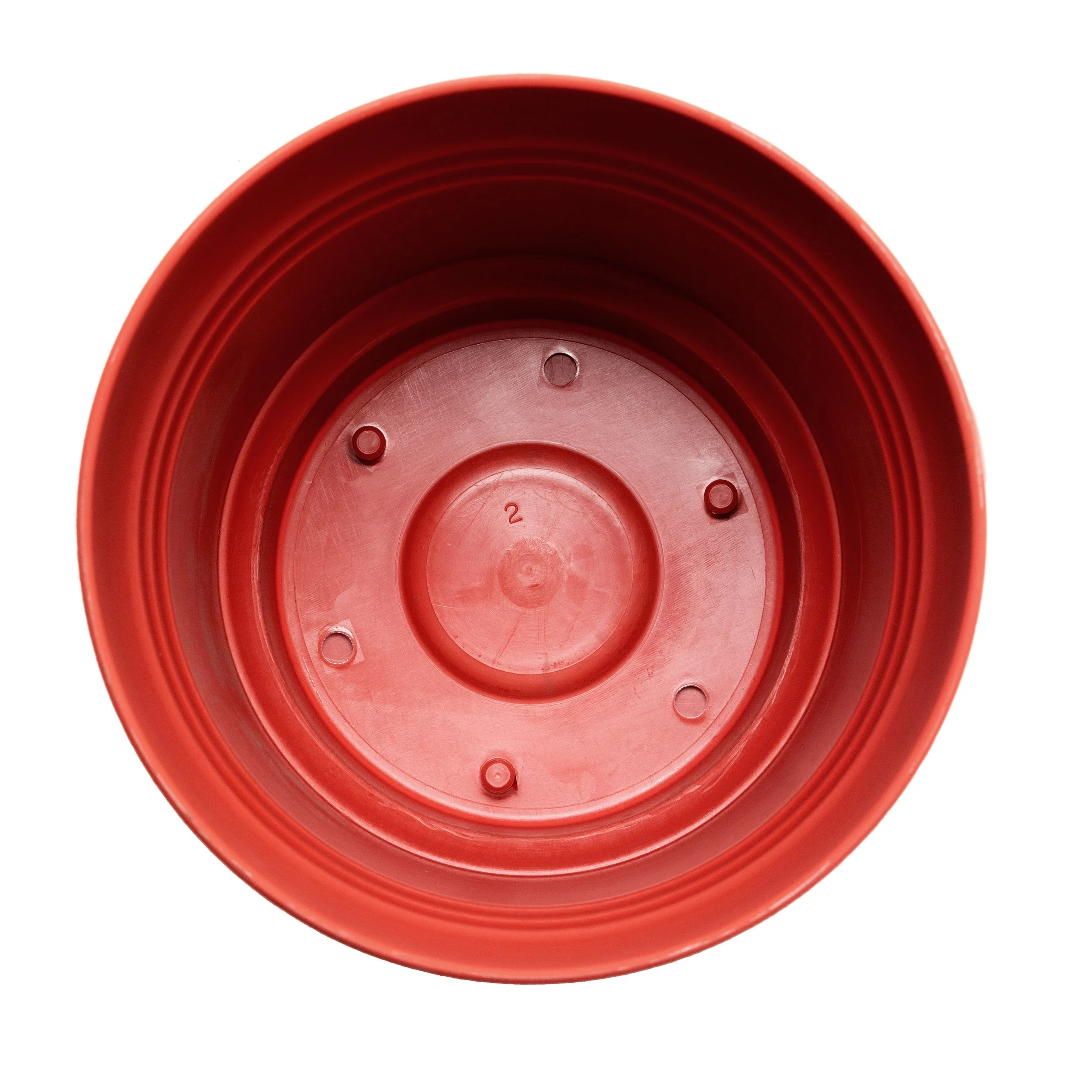 Bloem 7-in Saturn Round Resin Planter with Saucer - Burnt Red