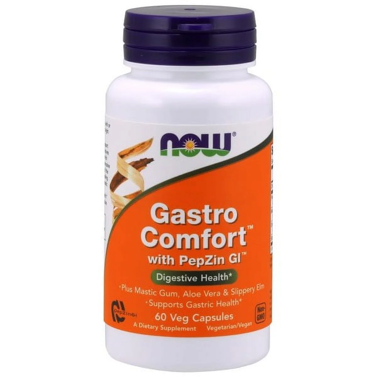 NOW Foods Supplement, Gastro Comfort with PepZin GI, Zinc-L-Carnosine Complex 60 Veg Capsules